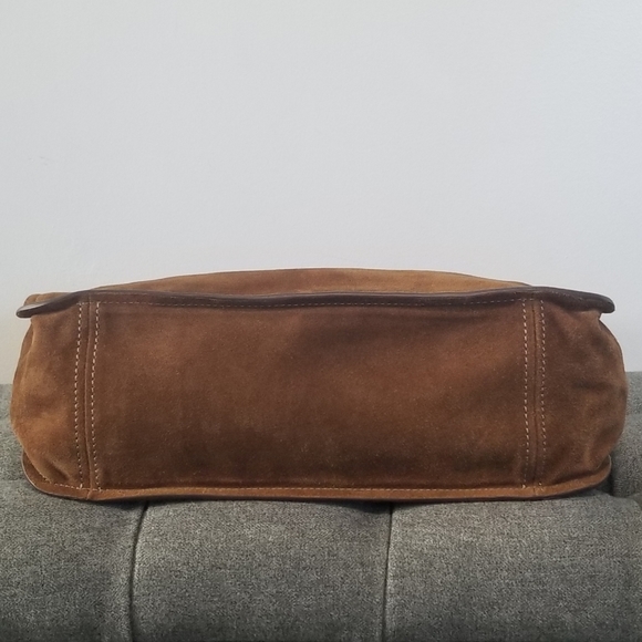 Miu Miu Brown Suede Shoulder Bag with Dark Brown Leather Accents - Picture 4 of 10